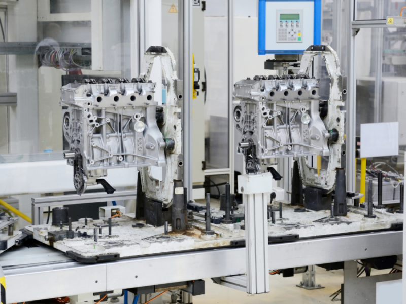 Automotoren in Werkstatt zur Testung der einzelnen Komponenten