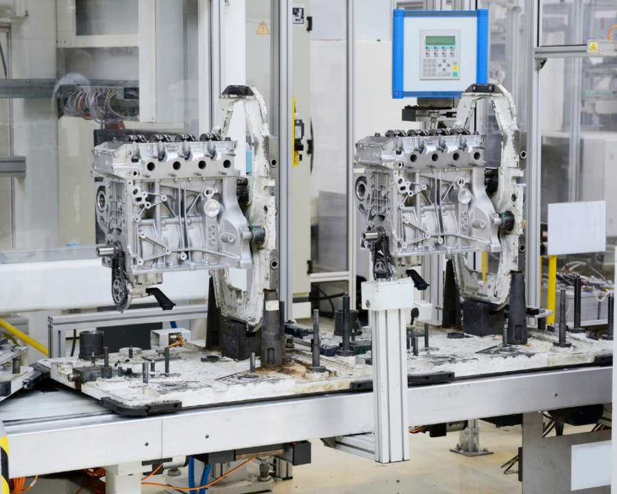 Automotoren in Werkstatt zur Testung der einzelnen Komponenten