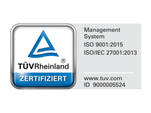 Logo Zertifikat ISO9001 und ISO 27001
